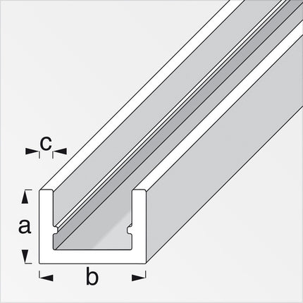 ALFER PROFILO A U ALLUMINIO ANODIZZATO ARGENTO MM10X11,5X1,5 MT1