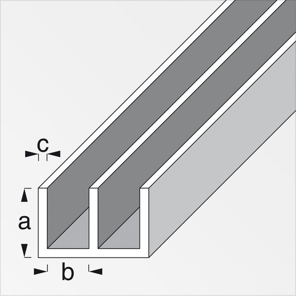 ALFER PROFILO GUIDA ALLUMINIO ANODIZZATO ARGENTO MT.1