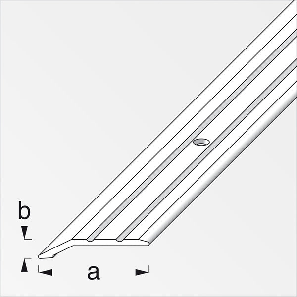 ALFER PROFILO DI CHIUSURA PIATTO ALLUMINIO ANODIZZATO ARGENTO MM30X5 MT1