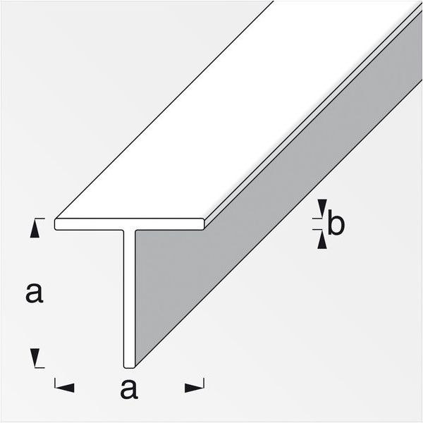 ALFER PROFILO QUADRATO A T PVC BIANCO MM19,5X1,5 MT1