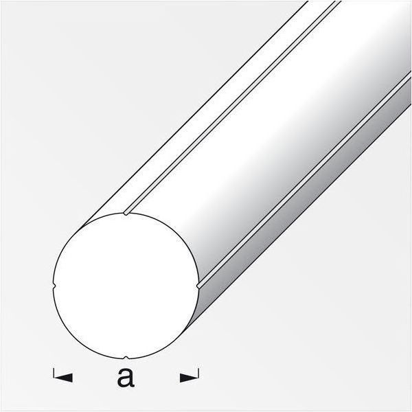 ALFER BARRA TONDA ALLUMINIO NATURALE CON SCANALATURE MT.1