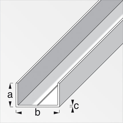 ALFER PROFILO RETTANGOLARE A U ALLUMINIO NATURALE MM 7,5X12,5X1 MT1