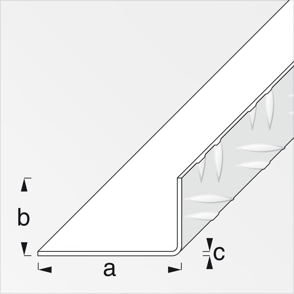 ALFER ANGOLARE LATI DISUGUALI STRIATO ALLUMINIO NATURALE MT.1