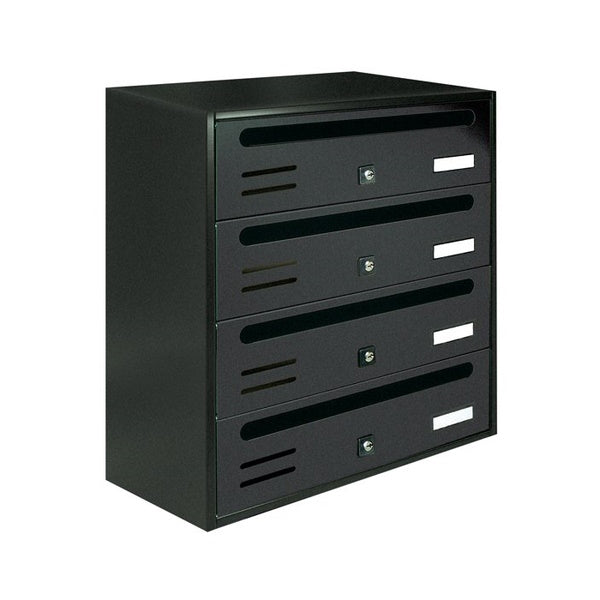 ALUBOX CASELLARIO POSTALE CUBO 4 POSTI ORIZZONTALE GRIGIO