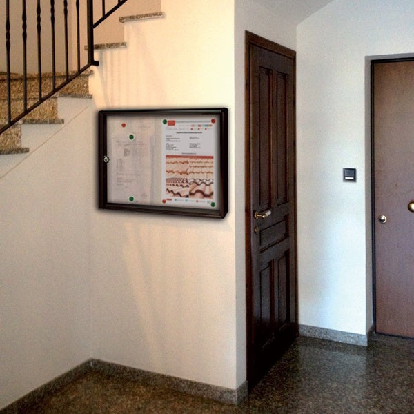 ALUBOX BACHECA PORTA AVVISI PER 2 FOGLI A4 GRIGIO GHISA