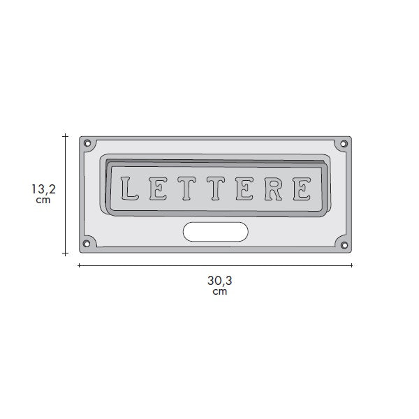 ALUBOX PLACCA BUCALETTERE ANTICA OTTONE A6 GRIGIA