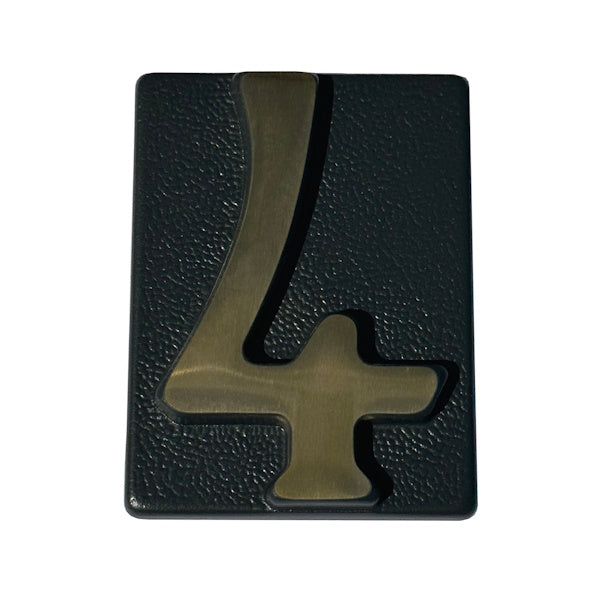 ALUBOX NUMERO CIVICO "4" IN OTTONE PER TARGA GRIGIO/OTTONE LUCIDO