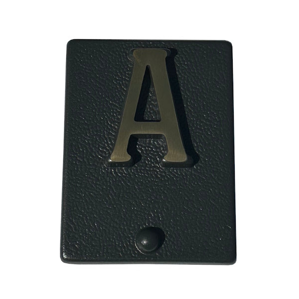 ALUBOX LETTERA CIVICA "A" IN OTTONE PER TARGA GRIGIO/OTTONE LUCIDO