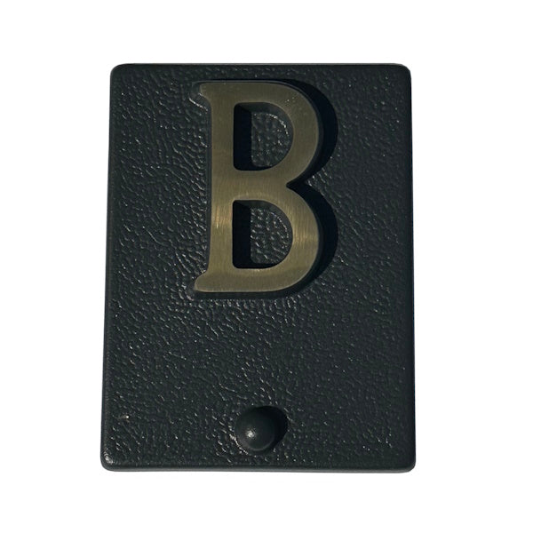 ALUBOX LETTERA CIVICA "B" IN OTTONE PER TARGA GRIGIO/OTTONE LUCIDO