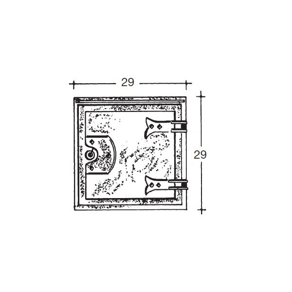 ALUBOX SPORTELLO DA INCASSO IN OTTONE BRUNITO MM290X290