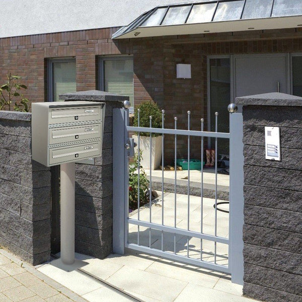 ALUBOX CASELLARIO POSTALE DA ESTERNO SLIM 3 POSTI ARGENTO