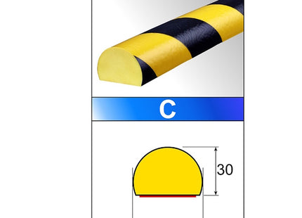 AMPERE PROFILO TIPO "C" PIANO D.MM40X30 MT1 GIALLO/NERO