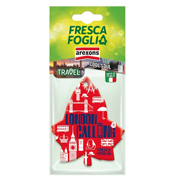 AREXONS PROFUMATORE PER AUTO FRESCA FOGLIA TRAVEL FRAGRANZA LONDON