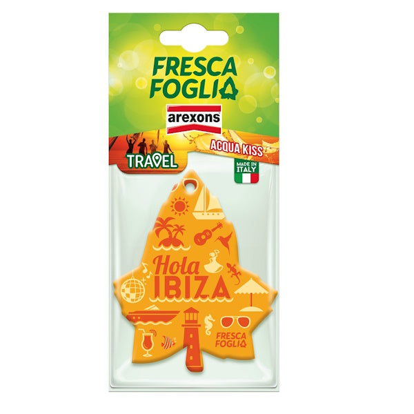 AREXONS PROFUMATORE PER AUTO FRESCA FOGLIA TRAVEL FRAGRANZA HOLA IBIZA