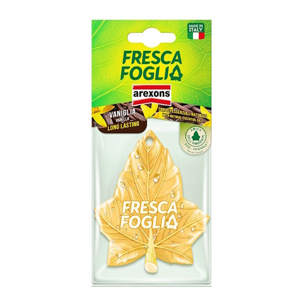 AREXONS PROFUMATORE PER AUTO FRESCA FOGLIA FRAGRANZA VANIGLIA