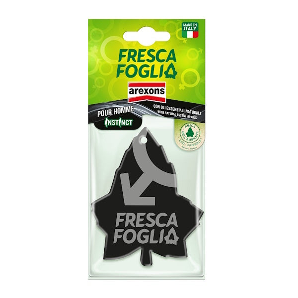 AREXONS PROFUMATORE PER AUTO FRESCA FOGLIA INSTINCT FRAGRANZA POUR HOMME