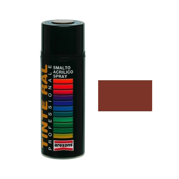 AREXONS SMALTO ACRILICO MARRONE MOGANO LUCIDO RAL 8016 SPRAY ML400