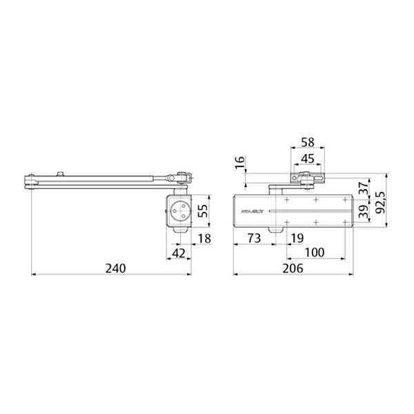 ASSA ABLOY CHIUDIPORTA AEREO SERIE DC140