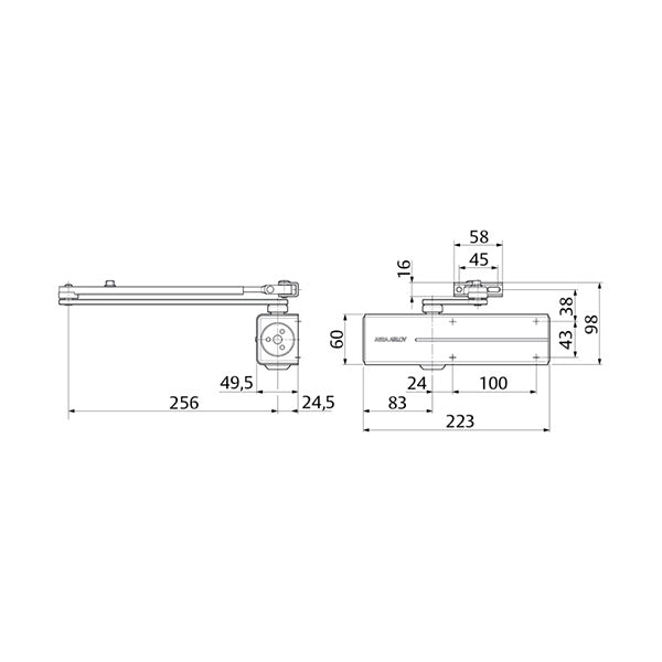ASSA ABLOY CHIUDIPORTA AEREO SERIE DC200