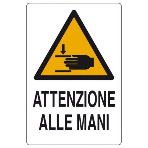 SEGNALE ATTENZIONE ALLE MANI IN ALLUMINIO