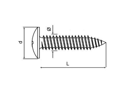 VITE AUTOFILETTANTE TESTA FUNGO FLANGIATA ZINCATA BIANCA D.MM 4,2X 41