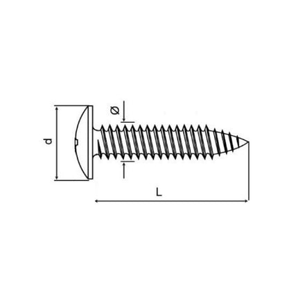 VITE AUTOFILETTANTE TESTA FUNGO FLANGIATA ZINCATA BIANCA D.MM 4,2X 41