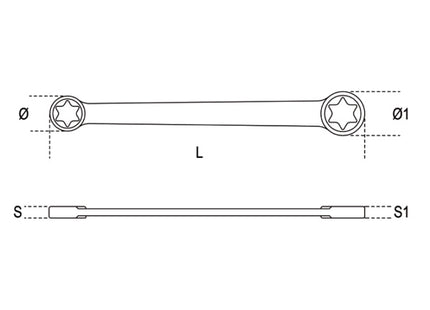 BETA    95FTX CHIAVE DOPPIA DIRITTA PER VITI TORX E 6XE 8