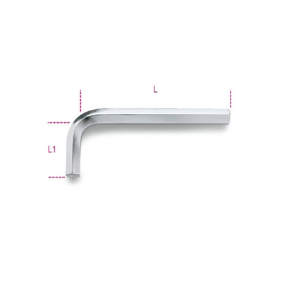 BETA    96 CHIAVE MASCHIO ESAGONALE PIEGATA CROMATA MM22