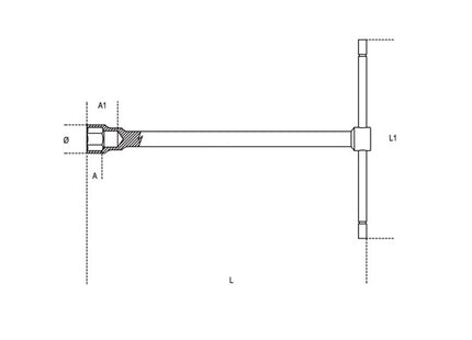 BETA   950 CHIAVE A T SEMPLICE ESAGONALE MM14