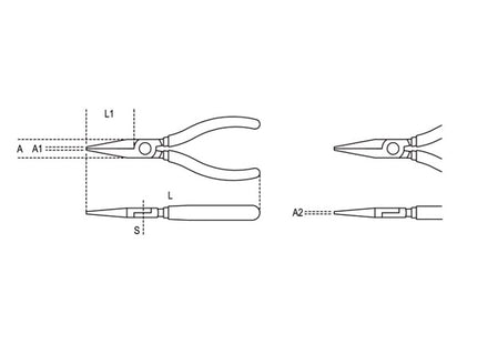 BETA  1010 PINZA A BECCHI TONDI LUNGHI MM160
