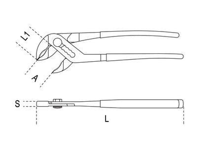 BETA  1044F PINZA REGOLABILE FOSFATATA CERNIERA SOVRAPPOSTA MM250*