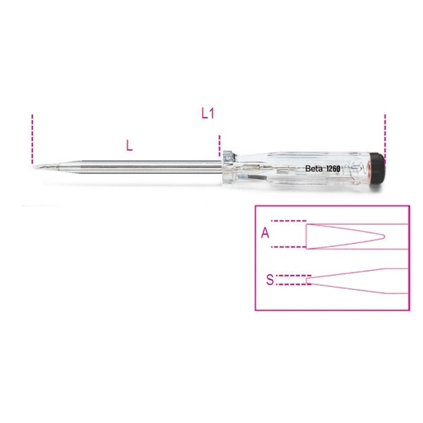BETA  1253 CERCAFASE GIRAVITE PUNTA A TAGLIO 150/250V MM0,5X3,5X100