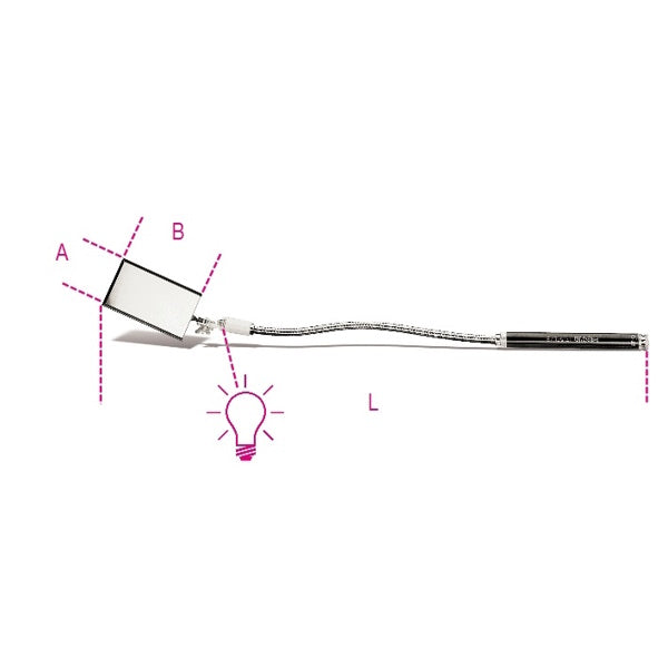 BETA  1715FL/B SPECCHIETTO FLESSIBILE RETTANGOLARE CON ILLUMINAZIONE