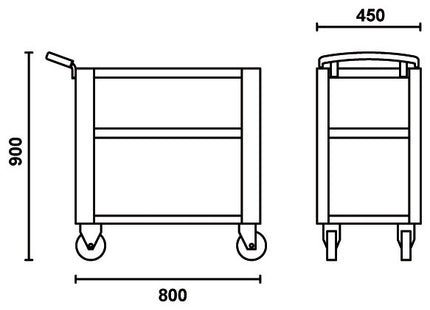 BETA C51/G CARRELLO A 3 RIPIANI GRIGIO (A2024)