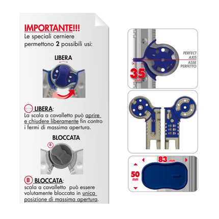 FACAL SCALA BRIKO BLU/1 3+3 GRADINI H.CM 92-CM288