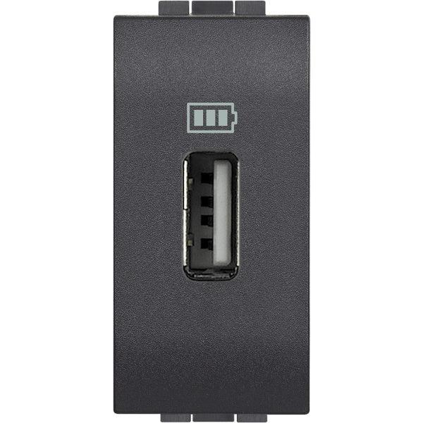 BTICINO LIVINGLIGHT CARICATORE USB TIPO A 1 MODULO ANTRACITE