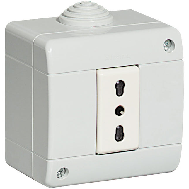 BTICINO IDROBOX PRESA BIPASSO IN CUSTODIA IP40 1 MODULO