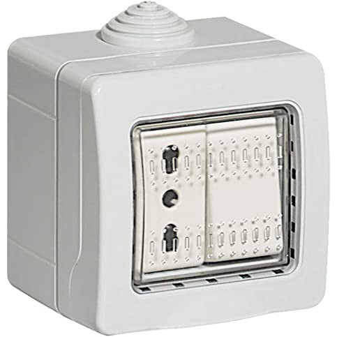 BTICINO IDROBOX PRESA BIPASSO + DEVIATORE IN CUSTODIA IP40 2 MODULI