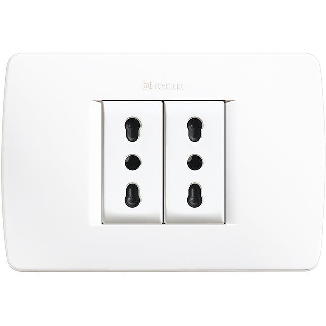 BTICINO LUNA KIT PREMONTATO 2 PRESE BIPASSO 10/16A