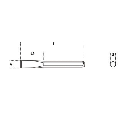 BETA    34 SCALPELLO PIATTO TIPO NORMALE CROMATO MM125