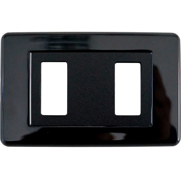CAL PLACCA PER INTERRUTTORI IN ABS PER MAGIC 2 POSTI NERO