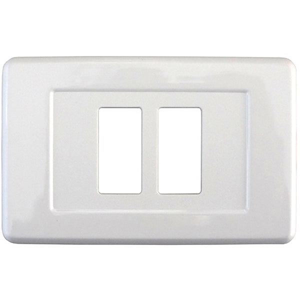 CAL PLACCA PER INTERRUTTORI IN ABS PER MAGIC 2 POSTI CENTRATI BIANCO