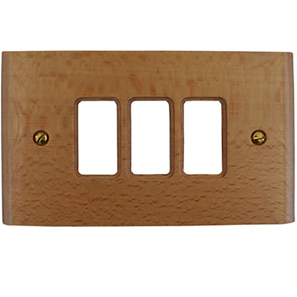 CAL PLACCA PER INTERRUTTORI IN FAGGIO PER MAGIC 3 POSTI