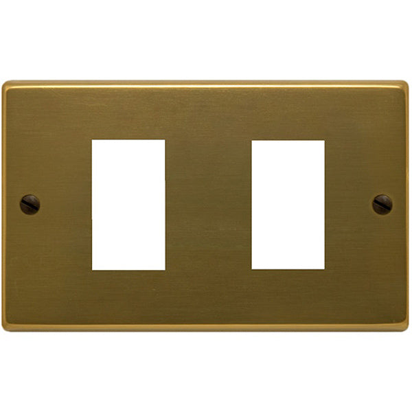 CAL PLACCA PER INTERRUTTORI IN ALLUMINIO PER MAGIC 2 POSTI BRONZO