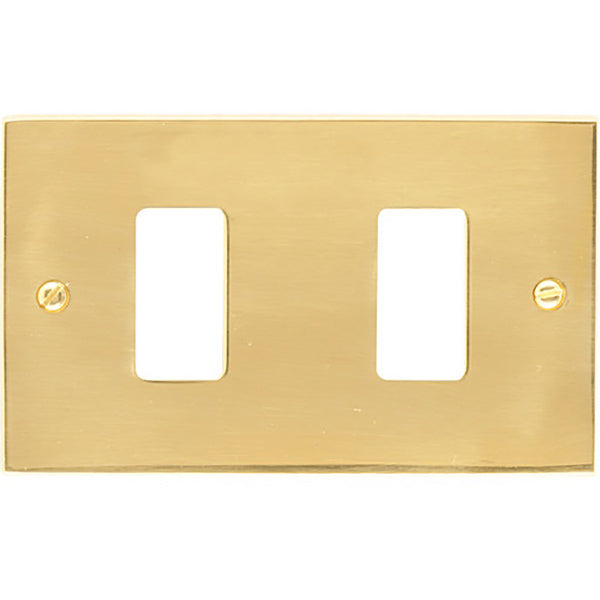 CAL PLACCA PER INTERRUTTORI IN OTTONE LUCIDO PER MAGIC 2 POSTI