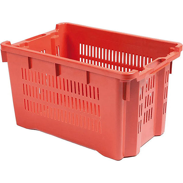 CESTA RETTANGOLARE FORATA IN PLASTICA CON MANIGLIE LT40 CM56X35X31 ROSSA