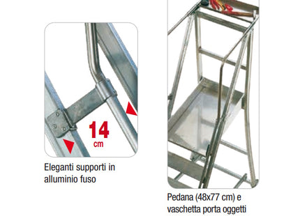 FACAL SCALA CASTIGLIA  3 GRADINI+PEDANA H.AL PIANO CM 87