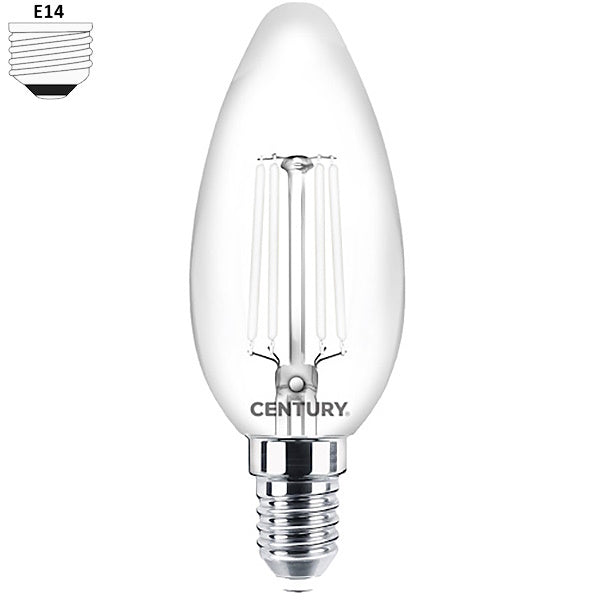 CENTURY LAMPADINA LED INCANTO WHITE OLIVA 230V 4,5W E14 2700K 470LM