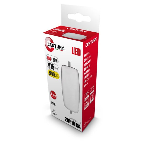 CENTURY LAMPADINA LED ZAPHIRA DIM.230V 10W ATTACCO R7S 3000K 975LM*