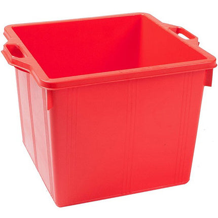 CESTA PER UVA QUADRA IN PLASTICA ROSSA CON MANIGLIE LT60 CM48X48X37